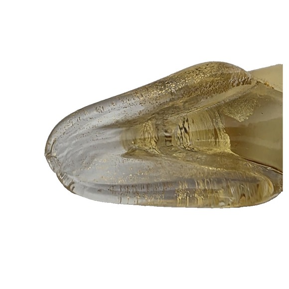 Vintage Venetian Amber Glass Swans Lot Of Two Made In Italy J I Company - Picture 3 of 5